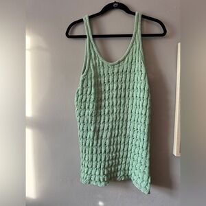 Free People Green Knit Beach Cover-Up, Small